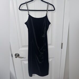 Joe Fresh Velvet Chain Strap Midi Dress